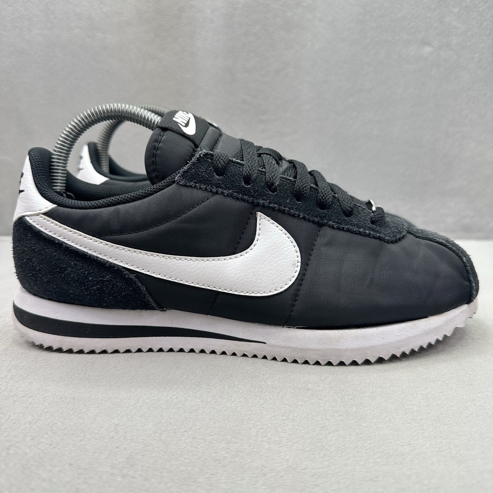 Womens Size 9 Nike Cortez Nylon Shoes Black / White Casual Retro Comfort Sneaker